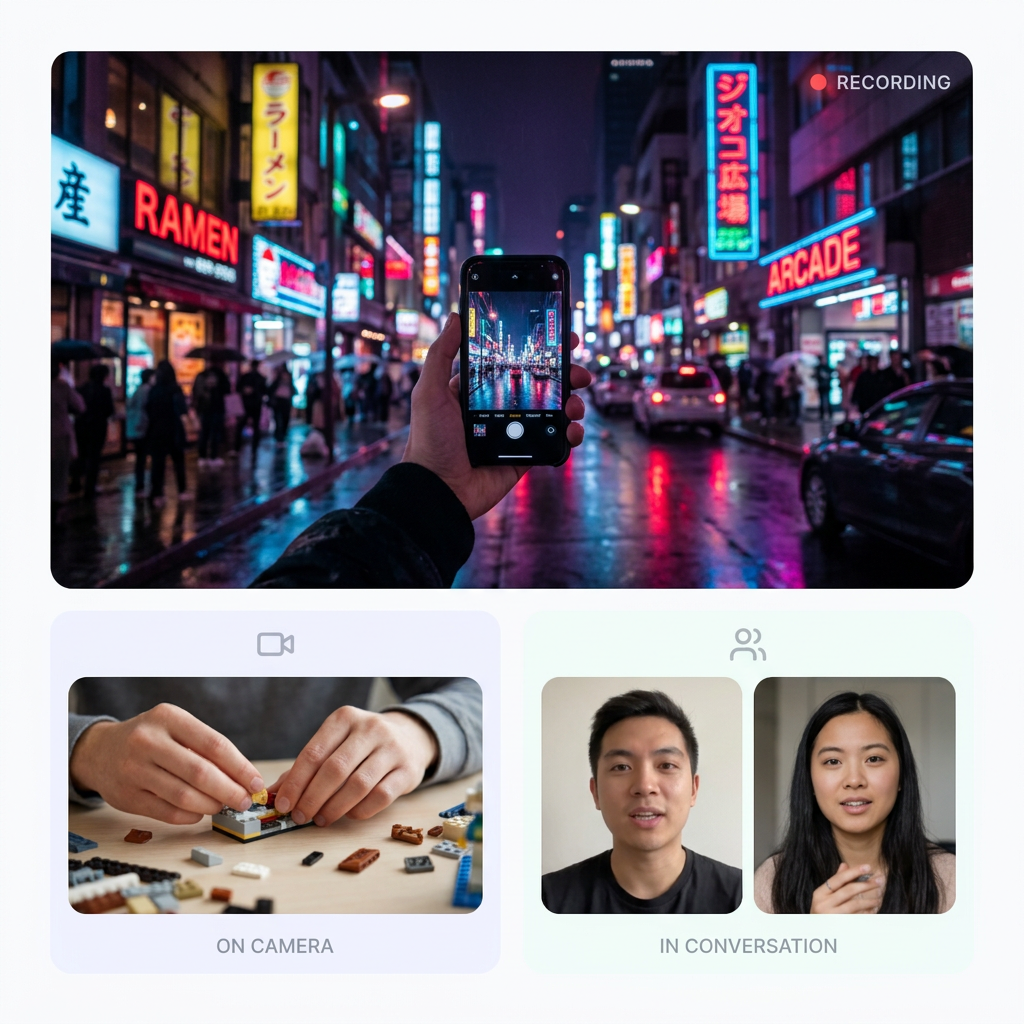 Creators recording video tasks